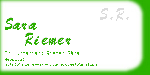 sara riemer business card